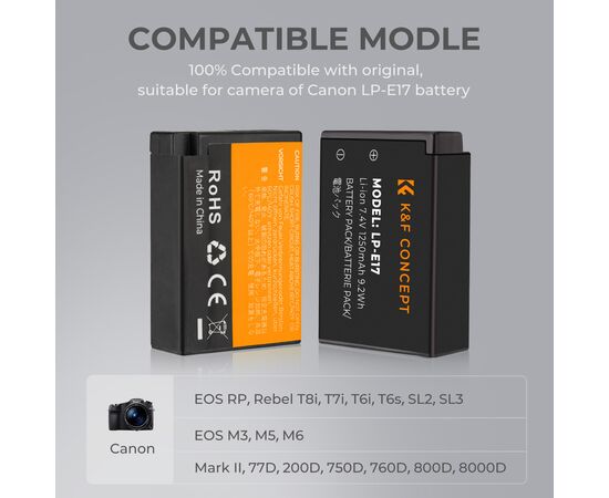 K&F CONCEPT Bateria LP-E17 1250mAh