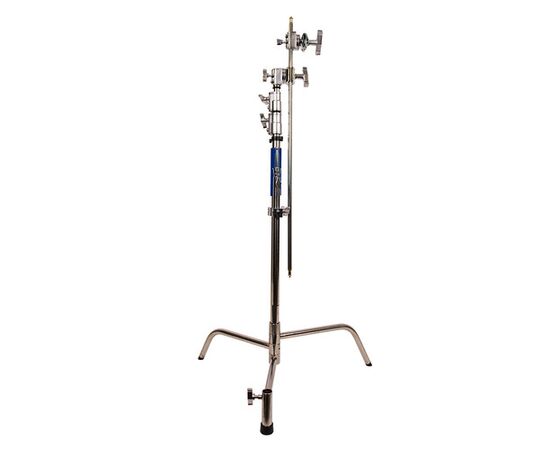 SAVAGE Kit C-Stand Aço Inoxidável 290cm com Braço Inclinável e Fundo Branco