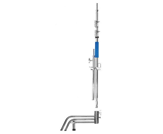 SAVAGE Kit C-Stand Aço Inoxidável 290cm com Braço Inclinável e Fundo Branco