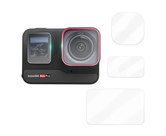 TELESIN Kit de Proteção de Vidro Temperado para Insta360 Ace Pro
