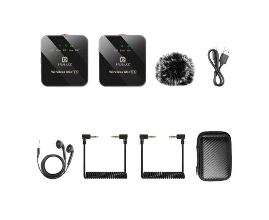 PULUZ Microfone de Lapela Sem Fio