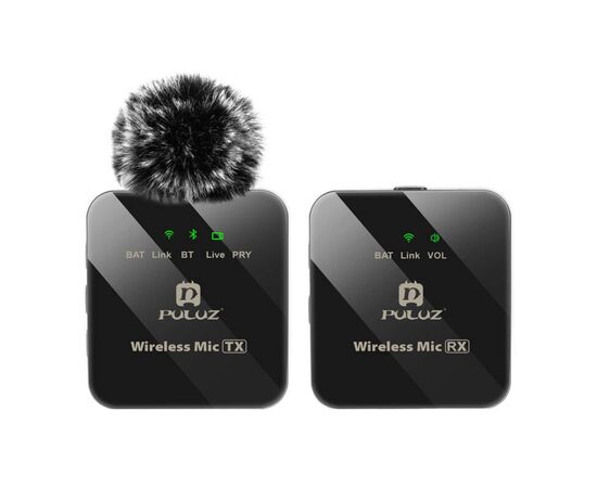 PULUZ Microfone de Lapela Sem Fio