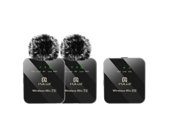 PULUZ Microfone Duplo de Lapela Sem Fio