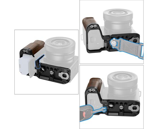 SMALLRIG 4864 L-Bracket com Punho de Madeira para Sony ZV-E10 II