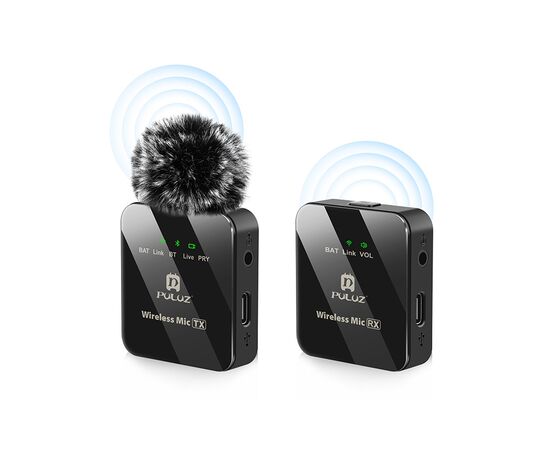PULUZ Microfone de Lapela Sem Fio