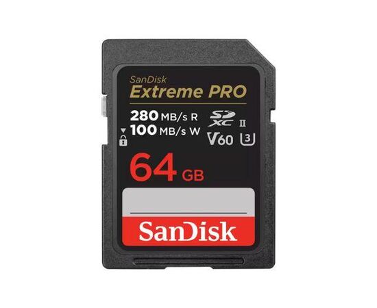 SANDISK ExtremePro SDXC 280MB/s V60 U3 UHS-II - 64GB