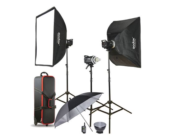 GODOX Kit Flash de Estúdio Triplo MS300-D 300W