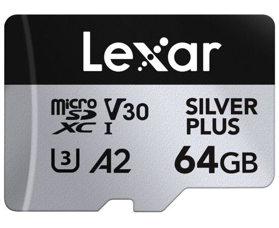 LEXAR Professional MicroSDXC Silver Plus 205MB/s U3 A2 UHS-I 4K - 64GB