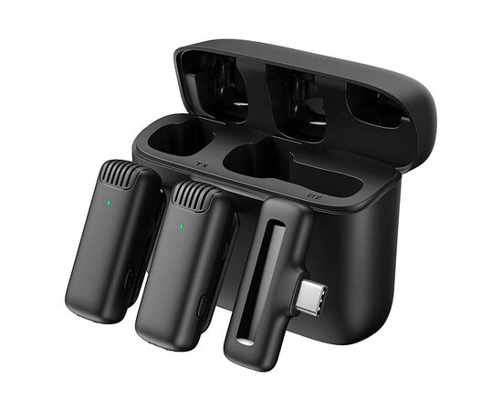 APEXEL Microfone Duplo de Lapela APL-MIC008 USB-C