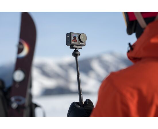 DJI Mini Extension Rod para Osmo Action 5 Pro / Osmo Action 4 / Osmo Action 3Pronto para qualquer cenário de filmagem com um tripé embutido na parte inferior. Um design de junta esférica na parte superior torna o ajuste rápido e conveniente.