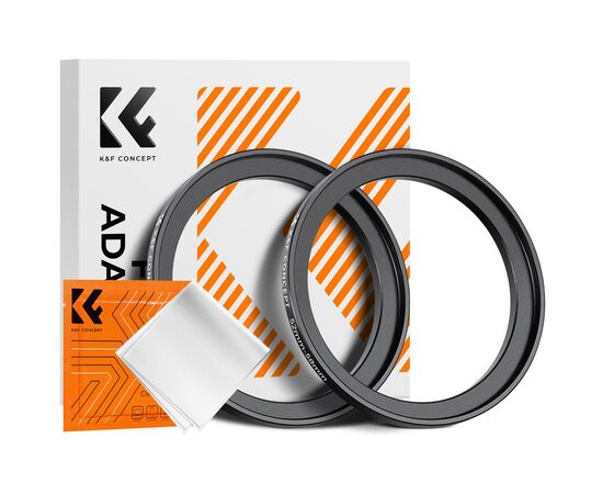 K&F CONCEPT Adaptador de Filtro Step-Up 52mm - 58mm + 2 Panos de Limpeza