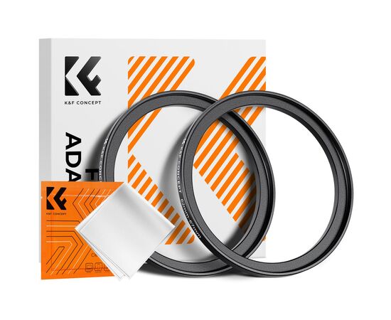 K&F CONCEPT Adaptador de Filtro Step-Up 62mm - 67mm + 2 Panos de Limpeza