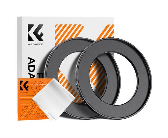 K&F CONCEPT Adaptador de Filtro Step-Up 55mm - 77mm + 2 Panos de Limpeza
