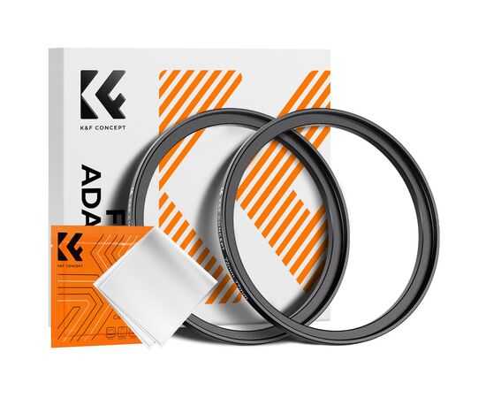 K&F CONCEPT Adaptador de Filtro Step-Up 72mm - 77mm + 2 Panos de Limpeza