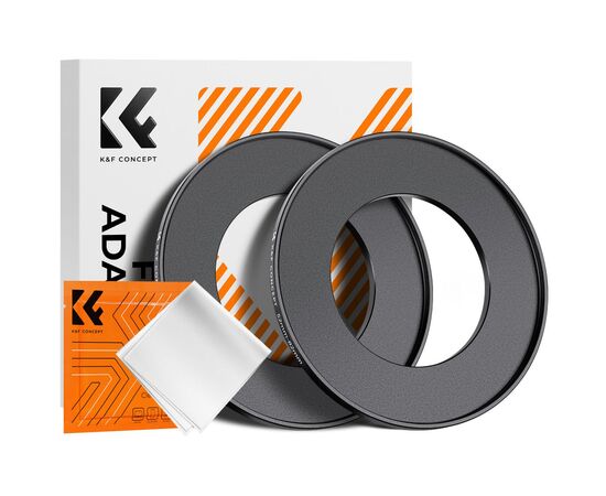 K&F CONCEPT Adaptador de Filtro Step-Up 52mm - 82mm + 2 Panos de Limpeza