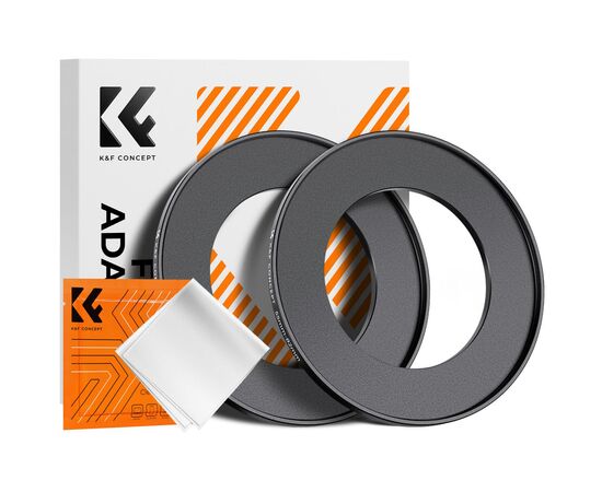K&F CONCEPT Adaptador de Filtro Step-Up 55mm - 82mm + 2 Panos de Limpeza