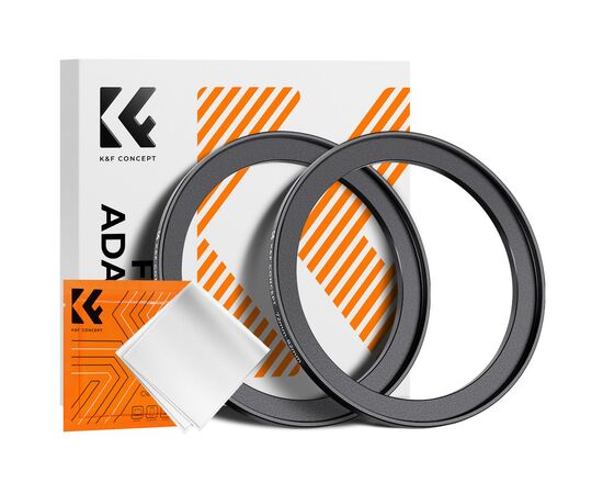 K&F CONCEPT Adaptador de Filtro Step-Up 72mm - 82mm + 2 Panos de Limpeza
