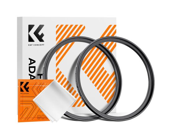 K&F CONCEPT Adaptador de Filtro Step-Up 82mm - 86mm + 2 Panos de Limpeza