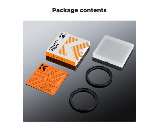 K&F CONCEPT Adaptador de Filtro Step-Up 52mm - 55mm + 2 Panos de Limpeza