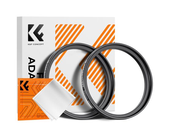 K&F CONCEPT Adaptador de Filtro Step-Up 52mm - 55mm + 2 Panos de Limpeza