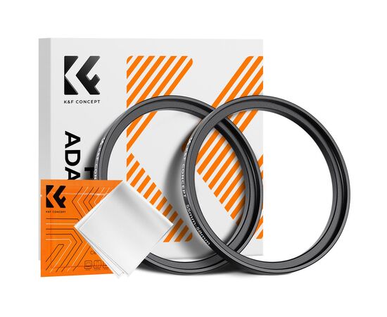 K&F CONCEPT Adaptador de Filtro Step-Up 55mm - 58mm + 2 Panos de Limpeza