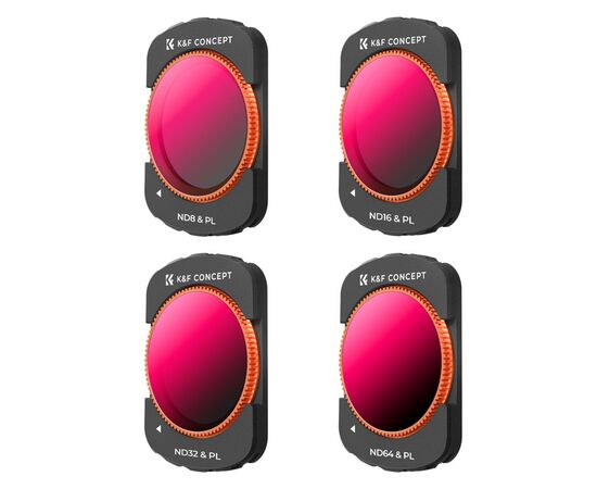 K&F CONCEPT Kit Filtros Magnéticos ND8/PL + ND16/PL + ND32/PL + ND64/PL para DJI Osmo Pocket 3
