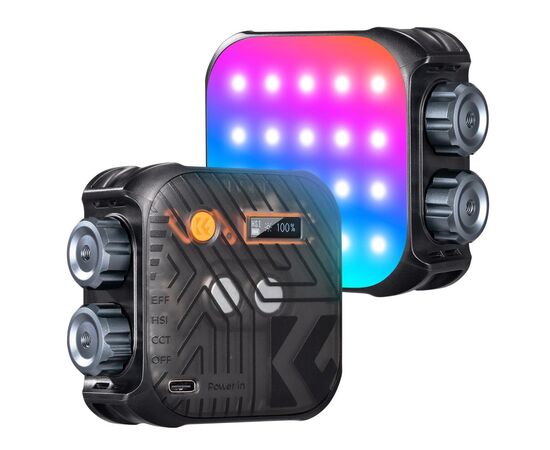 K&F CONCEPT Iluminador LED RGB - Preto