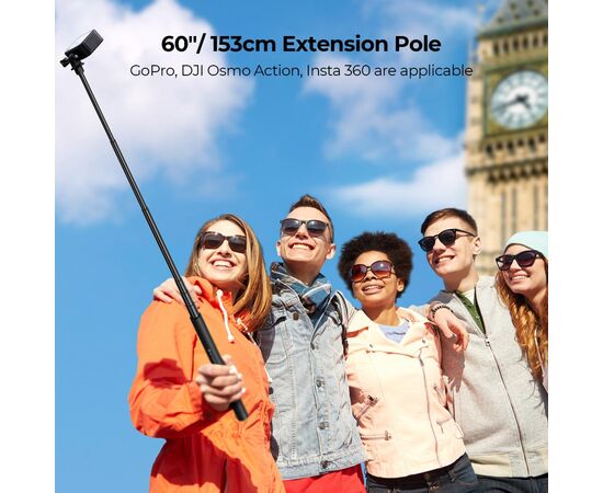 K&F CONCEPT Seltie Stick com Adaptador de Action Cam 153cm