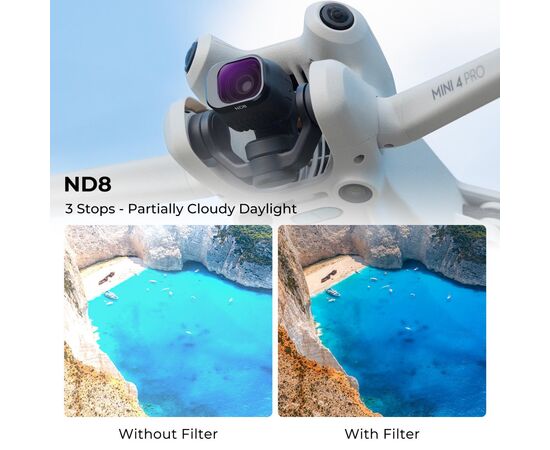 K&F CONCEPT Kit Filtros ND8+ND16+ND32+ND64 para DJI Mini 4 Pro