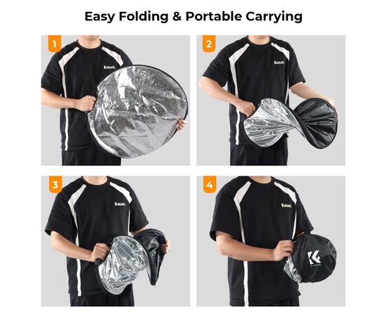 K&F CONCEPT Refletor Dobrável 5 em 1 60cm