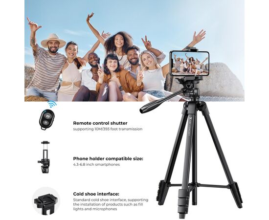 K&F CONCEPT Tripé de Viagem 2 em 1 com Controle BluetoothK&F CONCEPT Tripé de Viagem 2 em 1 com Controle Bluetooth