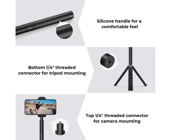 K&F CONCEPT Seltie Stick com Adaptador de Action Cam 153cm