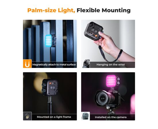 K&F CONCEPT Iluminador LED RGB - Preto