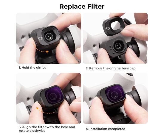 K&F CONCEPT Kit Filtros ND8+ND16+ND32+ND64 para DJI Mini 4 Pro