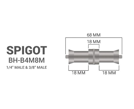 LINKSTAR Espigão 3/8ˮ - 1/4ˮ BH-B4M8M - 68mm