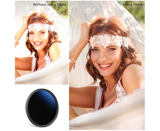 K&F CONCEPT Filtro Densidade Variável ND2-ND2000 NANO-C Series – 82mm