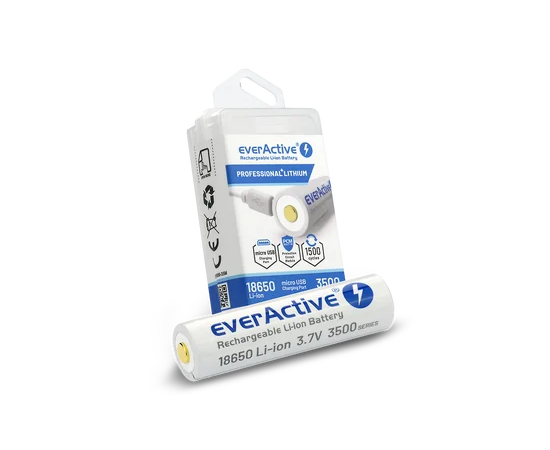 EVERACTIVE Pilha 18650 Recarregável Micro USB 3500mAh