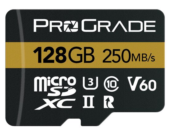 PROGRADE microSDXC 250mb/s Classe 10 V60 U3 UHS-II - 128Gb