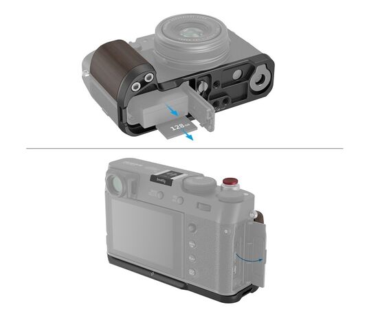 SMALLRIG 4805 L-Shape Grip Fujifilm X100VI / X100V - Madeira/Preto