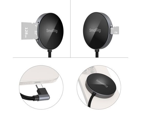 SMALLRIG 4870 Leitor de Cartão SD/Micro SD 4.0 USB-C