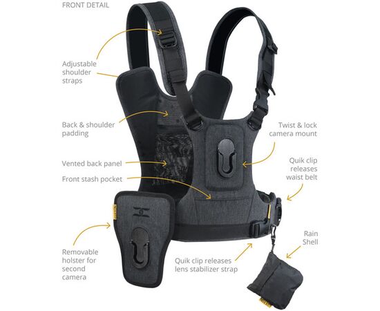 COTTON CARRIER Arnês de Torso com Suporte para 1 Cameras e 1 Binóculos CCS G3 - Cinza