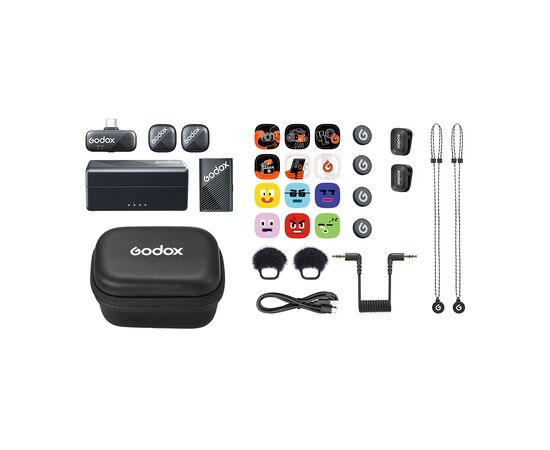 GODOX Microfone de Lapela Wireless Cube-C - Kit USB-C + Lightning + TRS