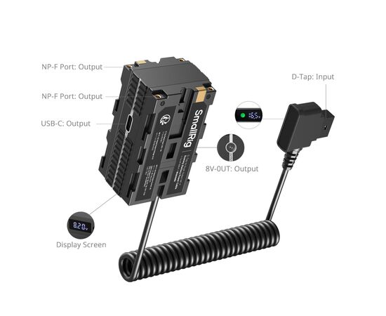 SMALLRIG 4884 Cabo D-Tap para Dual NP-F