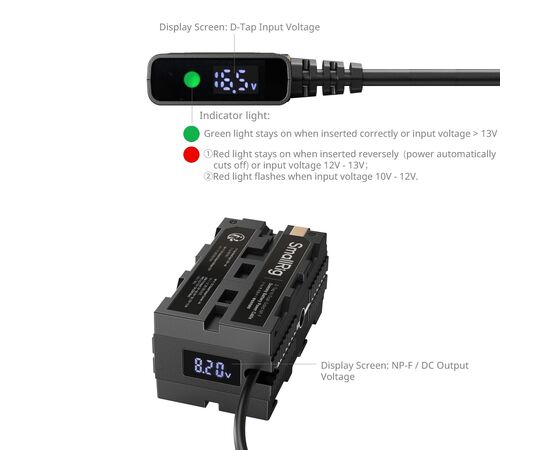 SMALLRIG 4884 Cabo D-Tap para Dual NP-F