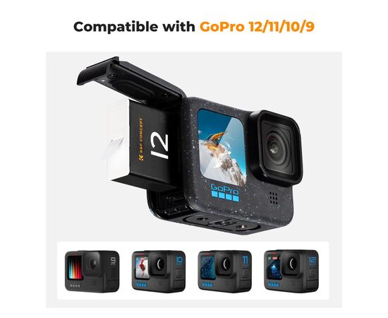 K&F CONCEPT Kit 3 Baterias Gopro Hero + Carregador Triplo