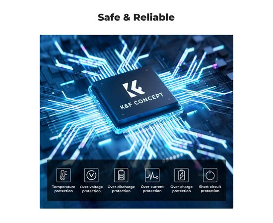 K&F CONCEPT Kit 3 Baterias LP-E6 2250mAh com Carregador triplo