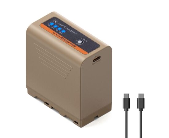 K&F CONCEPT Bateria  NP-F970 com USB-C PD 20W 10500mAh