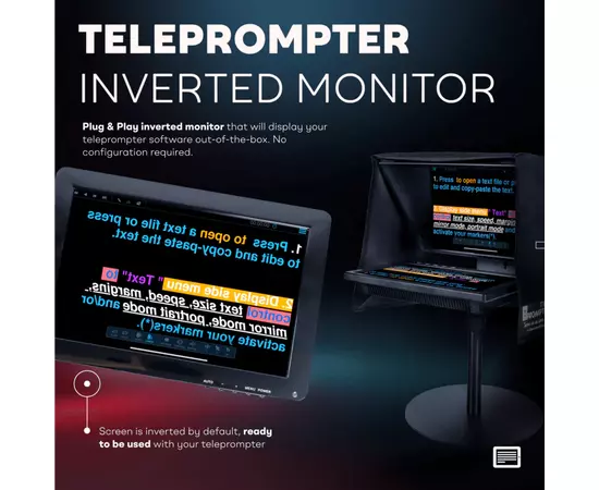 TELEPROMPTER PAD Monitor Invertido 14" para iLight PROTELEPROMPTER PAD Monitor Invertido 14" para iLight PRO