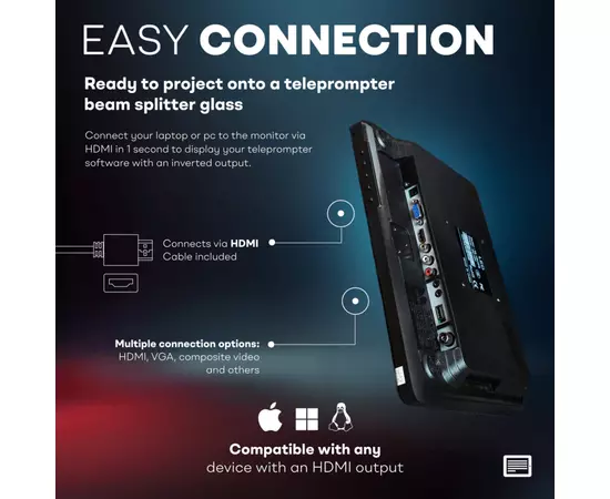 TELEPROMPTER PAD Monitor Invertido 14" para iLight PRO