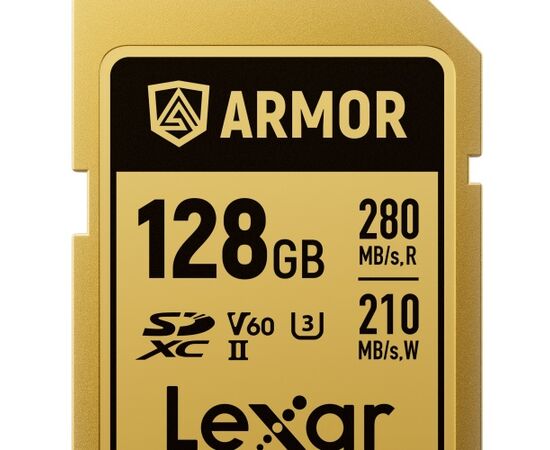 LEXAR SDXC ARMOR GOLD 280Mb/s Classe 10 V60 U3 UHS-II - 128GB
